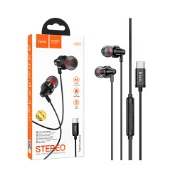 Hoco Universal Wired Earphones M90 Delight with Microphone Type-C 1.2m Black Shadow Hoco Universal Wired Earphones M90 Delight with Microphone Type-C 1.2m Black Shadow